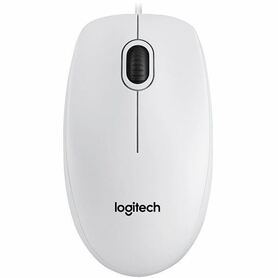 Miš žični Logitech B100 optical USB bijeli