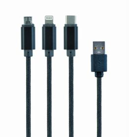 Gembird USB 3 in 1 charging cable black 1m
