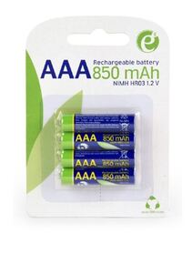 Gembird Rechargeable AAA instant batteries (ready to use) 850mAh 4pcs blister pack