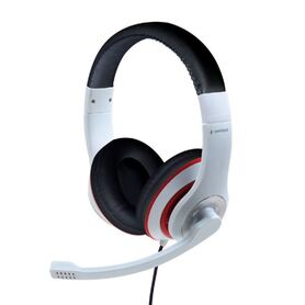 Gembird Stereo headset white and black color with red ring