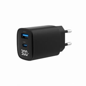 Gembird 2 port 30W USB fast charger LCD black