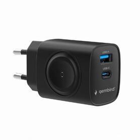 Gembird 2 in 1 20 W Apple Watch phone fast charger black