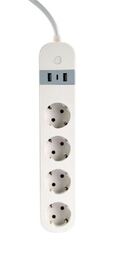 Gembird Smart power strip with USB charger 4 sockets white
