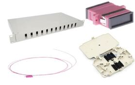 NFO Patch Panel 1U 19 Closed Multimode 12x SC OM4 Duplex Adapter Pigtail kazeta SET