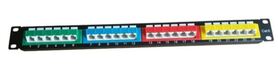 NaviaTec CAT6 Unshielded Colorful Patch Panel 45 Degree with Back Bar 1U