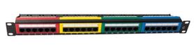 NaviaTec CAT6 Unshielded Colorful Patch Panel with Back Bar 1U