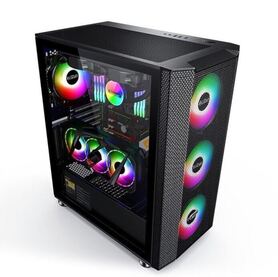 NaviaTec Gigant Gaming Case ATX Tempered Glass ARGB fans 2x USB 3.0 1x USB 2.0