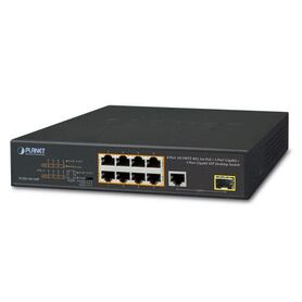 Planet 10 Port Unmanaged PoE Switch (8x 100Mbps 802.3at PoE (120W) 1 Port Gbe 1 Port 100 1000X SFP) Desktop Switch