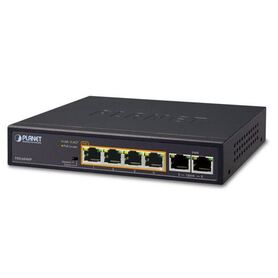 Planet 6 port Desktop PoE Switch (4x 100Mbps RJ45 30W port 802.3at PoE (60W) 2x 100Mbps RJ45