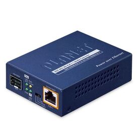 Planet Industrial 1 Port 100 1000X SFP to 1 Port GbE 802.3bt PoE Media Converter
