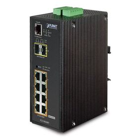 Planet Industrial 10 Port (8x 1GbE RJ45 15W Port POE (130w) 2x 100 1000 SFP Slots) L2 Managed Switch ( 40 to 75 C)