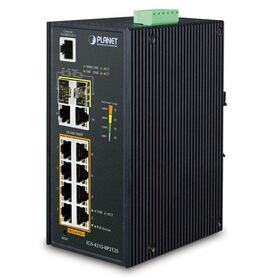 Planet Industrial 12 Port PoE Switch (8x GbE 802.3at PoE 2x GbE 2x 1G SFP Managed Switch