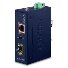 Planet Industrial Compact 100 1000 base Open Slot SFP to 1GbE RJ45 802.at PoE Media Converter ( 40 to 75 C)