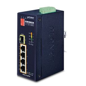 Planet Industrial 5 Port (4x 100Mbps RJ45 PoE ports 1x 100mbps FX slot) Switch ( 40~75C) Unmanaged