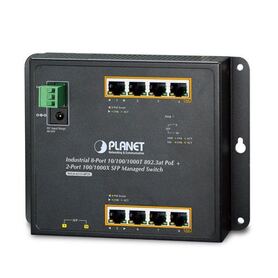 Planet Industrial Wall.mount 8 Port PoE 2 SFP Managed Switch