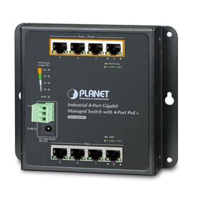 Planet Industrial 8 Port 10 100 1000T Wall mount Managed Switch with 4 Port PoE ( 40~75 degrees C)