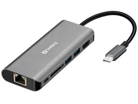 Sandberg USB C Dock HDMI LAN SD USB 61W