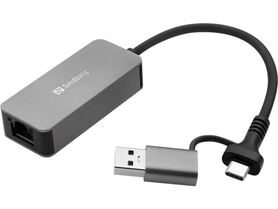 Sandberg USB C A 2.5 GbE RJ45 Adapter