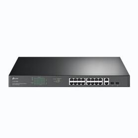 TP Link 18 Port Gigabit Rackmount PoE Switch with 16 PoE 2 x Combo