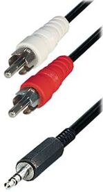 Transmedia Cable 2x RCA plug 3 5 mm stereo plug 1 5m