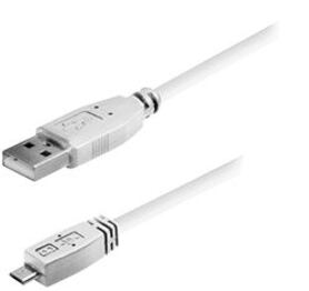 Transmedia USB typeA plug Micro USB typeB 1m white