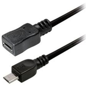 Transmedia USB 5pin micro B plug to USB 5pin micro B jack 1 2 m