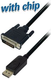 Transmedia DisplayPort plug to DVI 24 1 plug 2 0 m silver color plugs