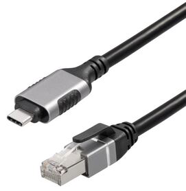 Transmedia Ethernet Cable Cat6 F UTP USB C to RJ45 1m