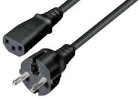 Transmedia Power Cable Schuko IEC 320 plug 1 5m