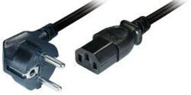 Transmedia Power Cable Schuko angled IEC 320 plug 0 5m