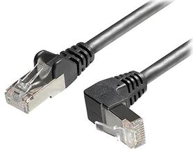Transmedia Cat6A SFTP Patch Cable RJ45 plug angled up 0 5 m
