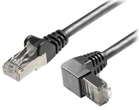 Transmedia Cat6A SFTP Patch Cable RJ45 plug angled down 1 5 m
