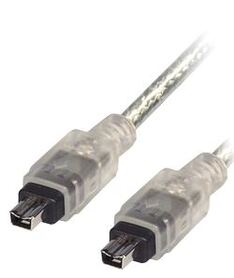 Transmedia Firewire 4 pin plug to 4 pin 3m transparent