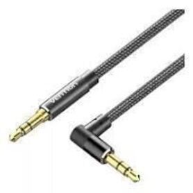Vention Cotton Braided 3.5mm Male to Male Right Angle Audio Cable 0 5m Black