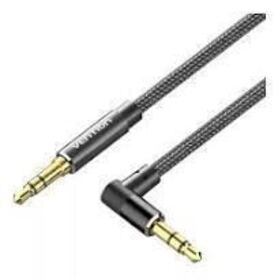 Vention Cotton Braided 3.5mm Male to Male Right Angle Audio Cable 1m Black