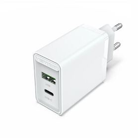 Vention 2 Port USB (A C) Wall Charger (18W 20W) EU Plug White