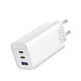 Vention 3 port USB (C C A) GaN Charger (65W 30W 30W) EU Plug White