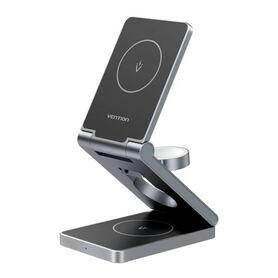 Vention 3 in 1 15W Wireless Charger Stand with MagSafe Gray