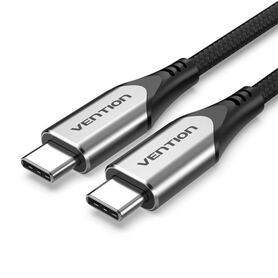 Vention Cotton Braided USB C to USB C 3.1 Cable 1.5M Gray