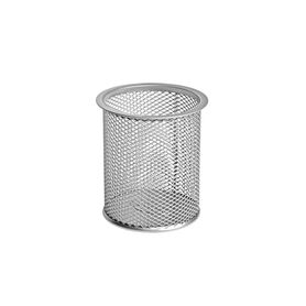 Čaša za olovke Forofis metalna žica okrugla 7 5x10cm srebrna 91301