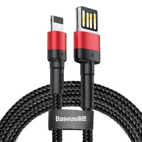 Baseus Cafule Double sided USB Lightning Cable 2 4A 1m (Black+Red)