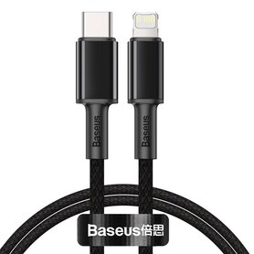 Baseus High Density Braided Cable Type C to Lightning PD 20W 2m (Black)