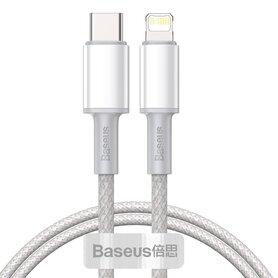 Baseus High Density Braided Cable Type C to Lightning PD 20W 1m (white)