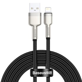 USB cable for Lightning Baseus Cafule 2.4A 2m (black)