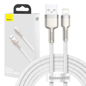 USB cable for Lightning Baseus Cafule 2.4A 2m (white)