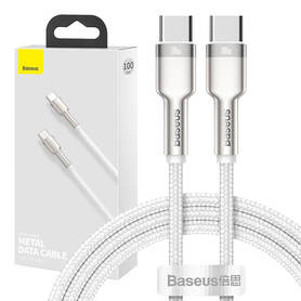 Cable USB C to USB C Baseus Cafule 100W 1m (white)