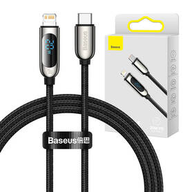 USB C cable for Lightning Baseus Display PD 20W 1m (black)