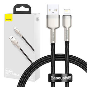 USB cable for Lightning Baseus Cafule 2.4A 0 25m (black)