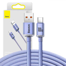 Baseus Crystal Shine cable USB to USB C 100W 2m (purple)