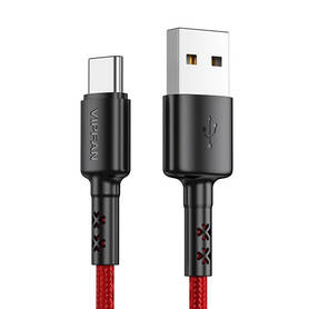 USB to USB C cable Vipfan X02 3A 1.8m (red)